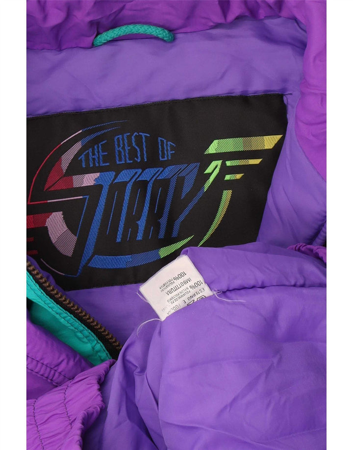 Jaqueta de esqui com capuz masculino pesaroso IT 50 grande poliamida roxa Colourblock