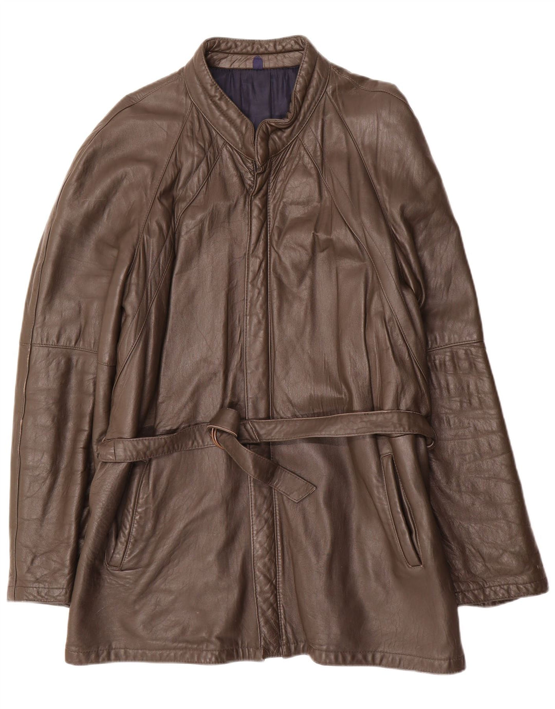 Casaco de couro masculino vintage Reino Unido 38 couro marrom médio