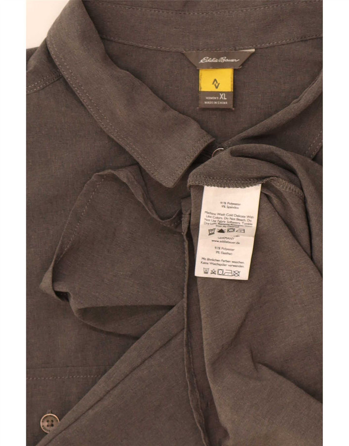 Vestido pulôver feminino sem mangas Eddie Bauer Reino Unido 18 XL cinza poliéster