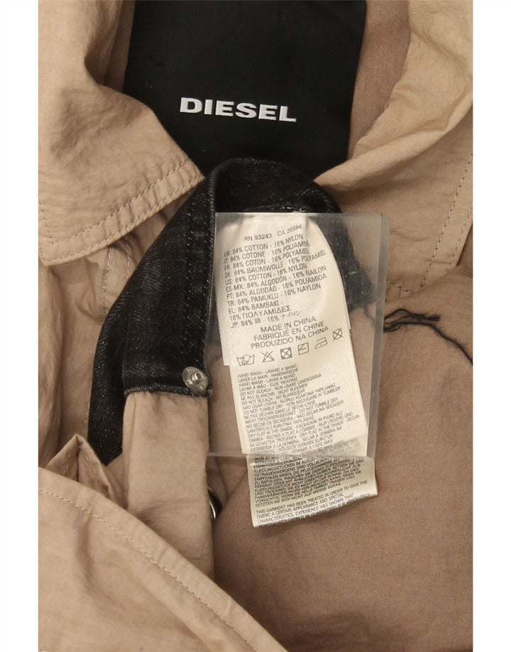 Casaco impermeável feminino Diesel UK 40 grande algodão bege
