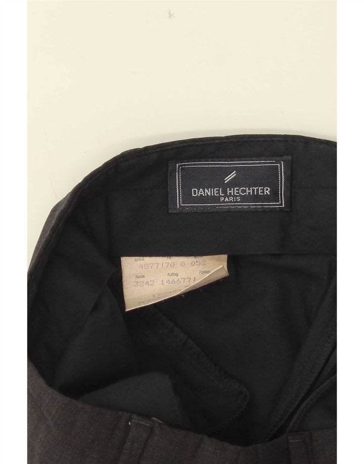 Calça masculina Daniel Hechter Pegged Suit EU 52 XL W33 L32 Lã Cinza