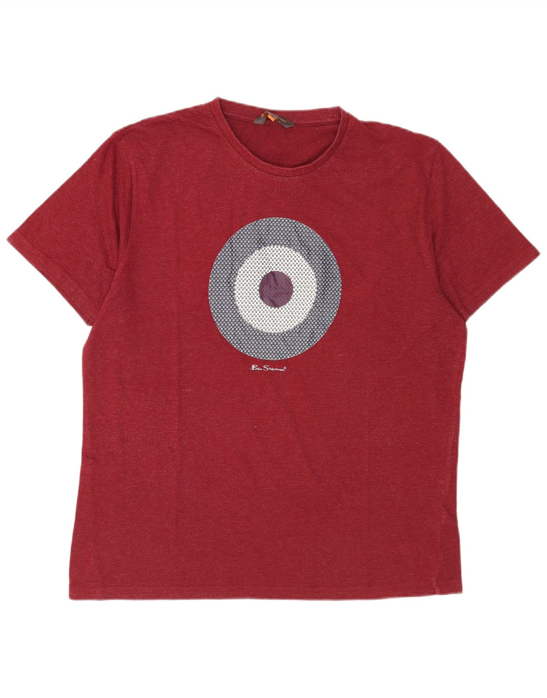 Camiseta masculina Ben Sherman com estampa gráfica grande de algodão vermelho