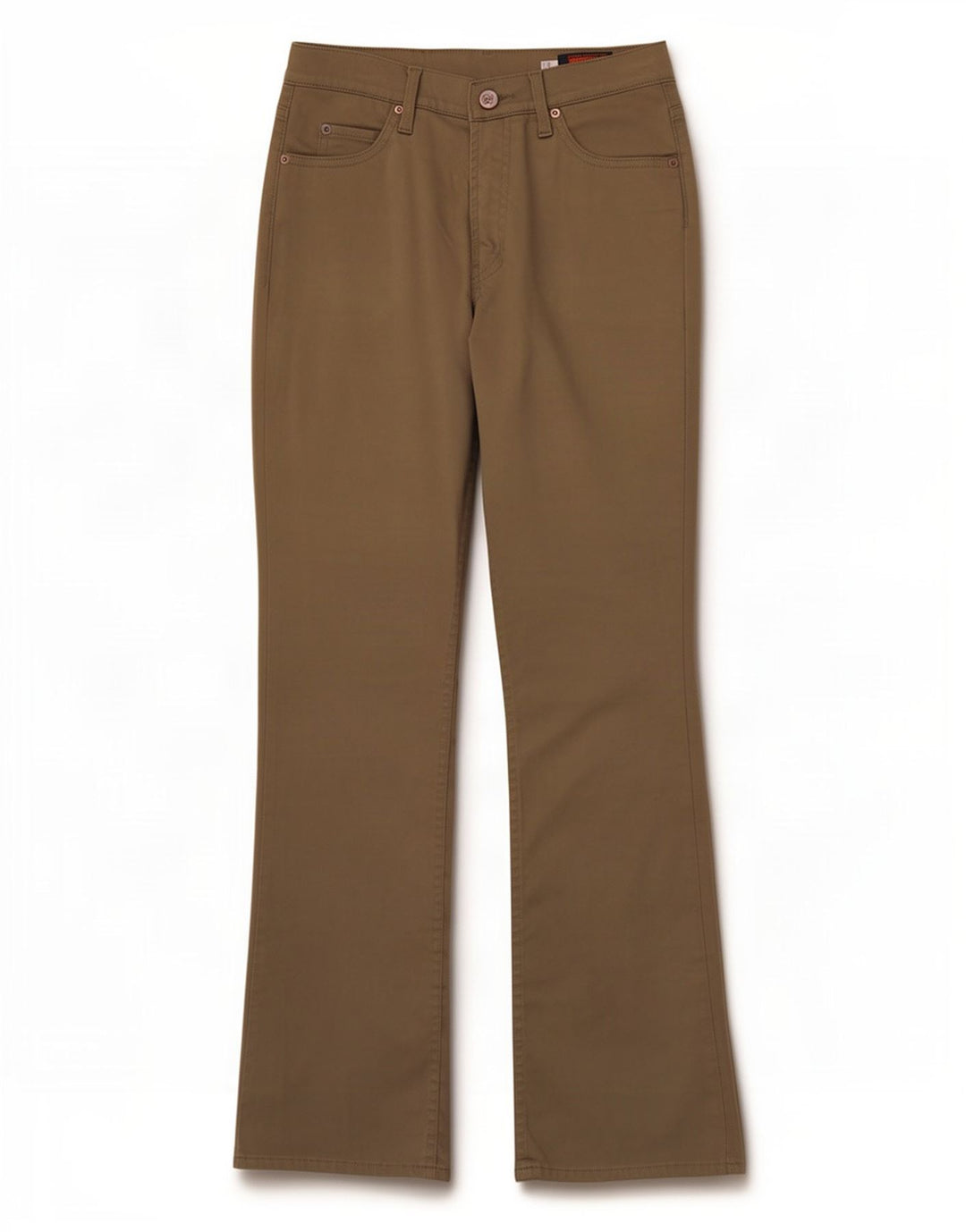 Calça feminina Big John Bootcut W29 L32 algodão cáqui