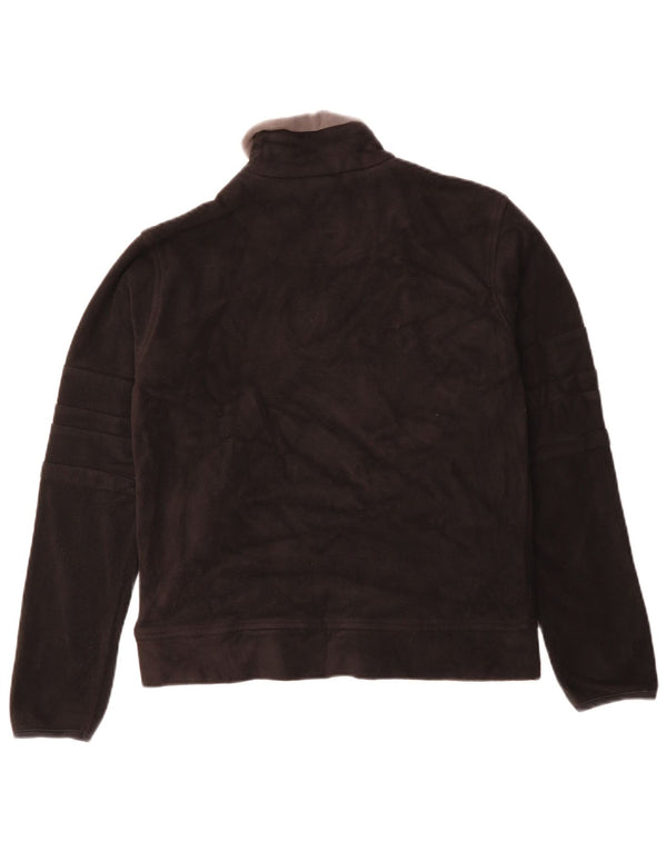 Suéter de lã feminino Lotto com zíper e gola UK 14 grande poliéster preto