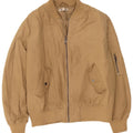 Jaqueta bomber superdimensionada feminina Topshop UK 12 poliéster bege médio