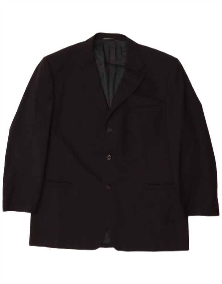 Jaqueta blazer masculina clássica de 3 botões VERSACE Reino Unido 42 XL azul marinho