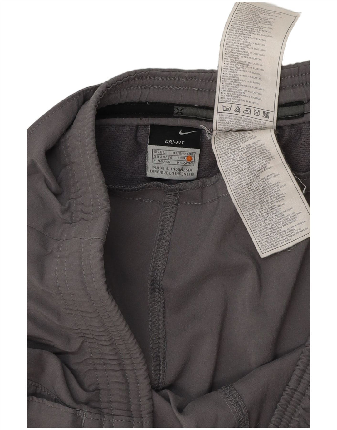 Shorts esportivos masculinos NIKE Dri Fit grande poliéster cinza