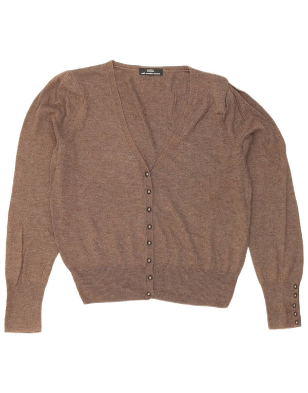 Suéter cardigã feminino Marks & Spencer Reino Unido 12 marrom médio