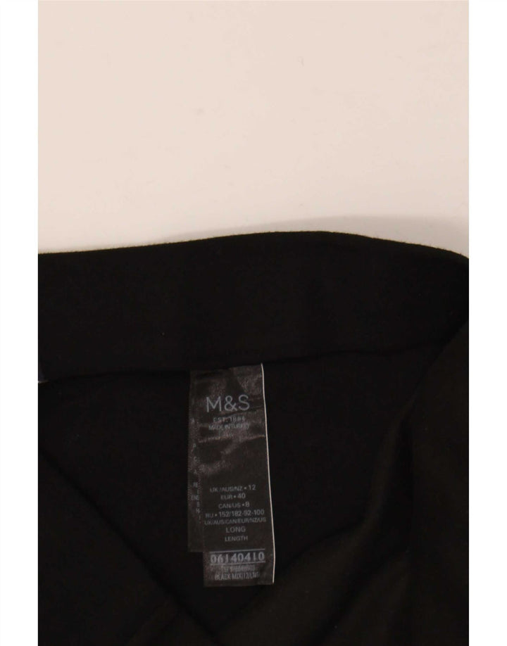 Leggings femininos Marks & Spencer Reino Unido 12 viscose preta média