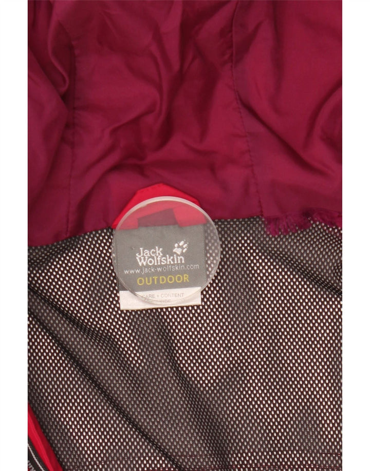 Jaqueta de chuva feminina com capuz Jack Wolfskin Reino Unido 12/14 poliamida rosa médio