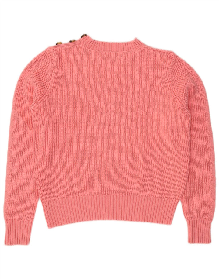 Suéter feminino Marks & Spencer com gola redonda e gola redonda Reino Unido 14 médio rosa