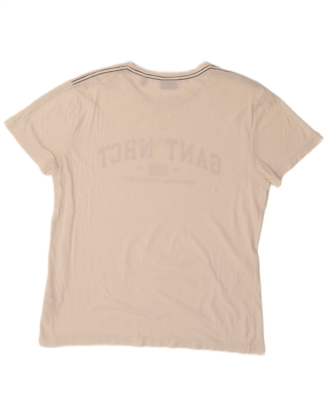 Camiseta masculina gráfica GANT grande algodão branco