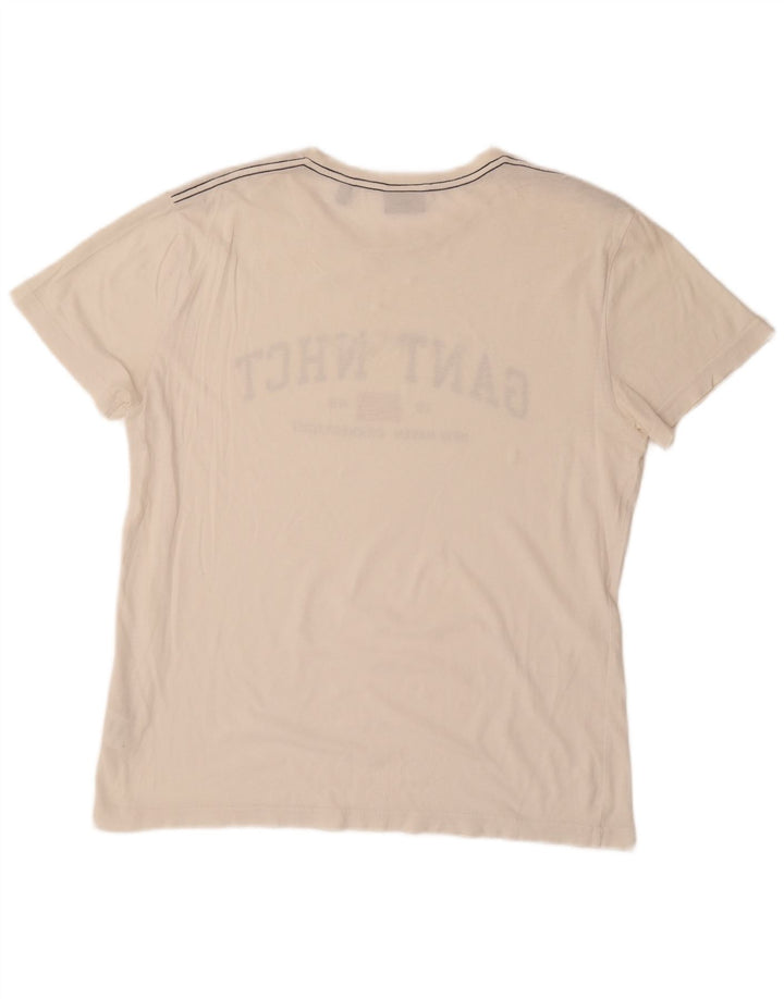 Camiseta masculina gráfica GANT grande algodão branco