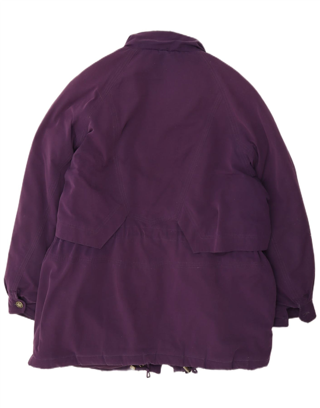 Casaco acolchoado de grandes dimensões das mulheres do vintage EU 46 XL poliéster roxo