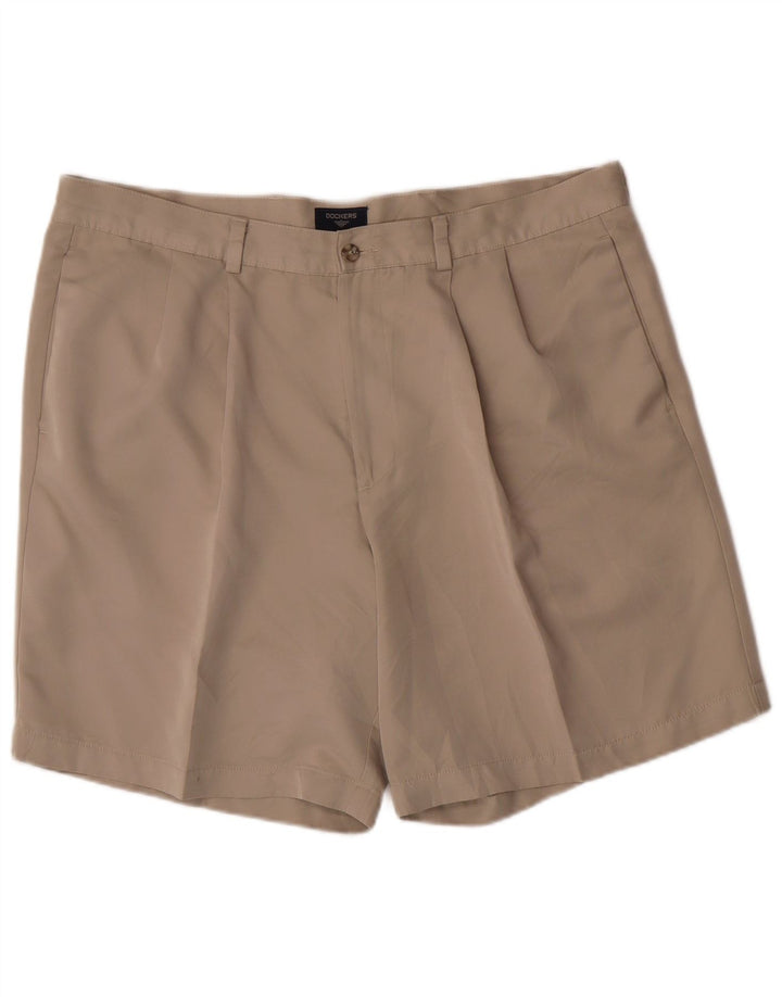 DOCKERS Masculino Pegged Chino Shorts W38 XL Algodão Cinza