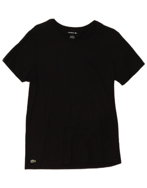 Camiseta feminina Lacoste UK 14 médio algodão preto