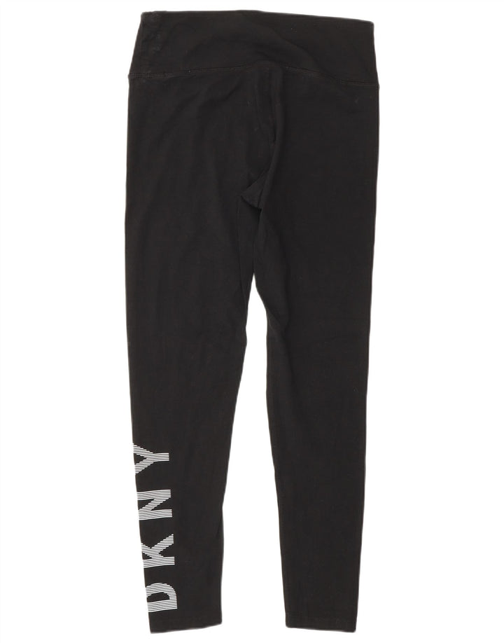 Leggings gráficas femininas Dkny UK 12 algodão preto médio