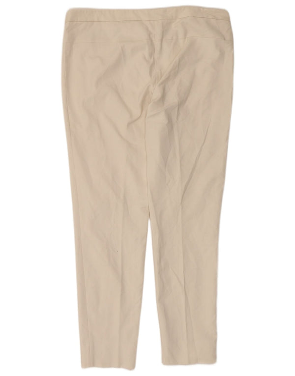 Zara Calça feminina casual slim EU 44 XL W34 L28 algodão branco