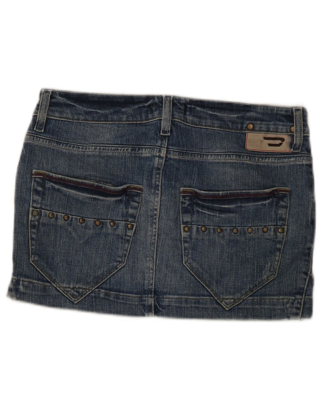 DIESEL Mini saia jeans feminina W27 pequena algodão azul