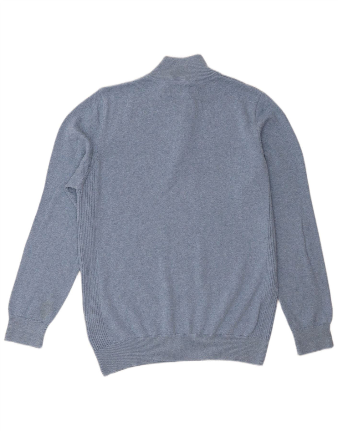 Suéter masculino Barbour com zíper e gola alta de algodão azul médio