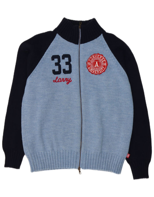 Suéter Converse masculino Chuck Taylor Graphic Cardigan grande bloco colorido azul