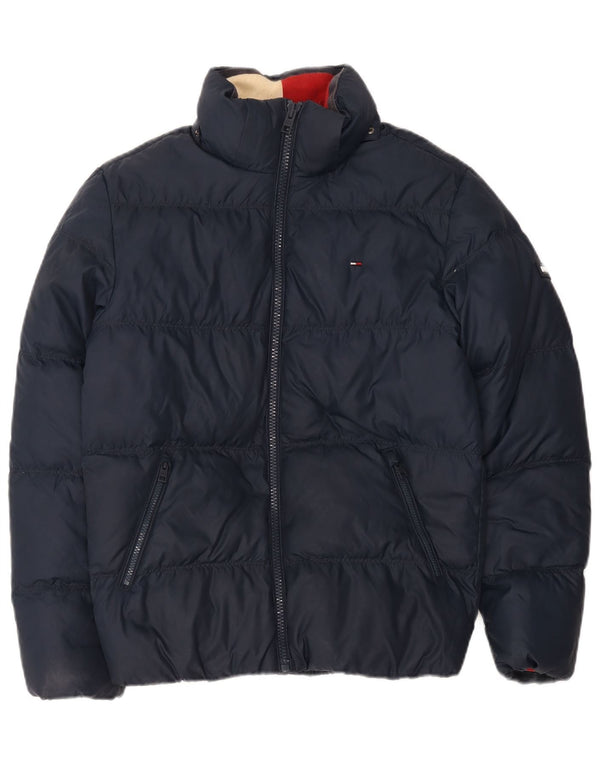 Jaqueta acolchoada oversized feminina Tommy Hilfiger Reino Unido 10 pequena azul marinho