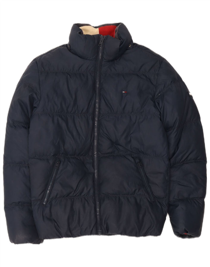 Jaqueta acolchoada oversized feminina Tommy Hilfiger Reino Unido 10 pequena azul marinho