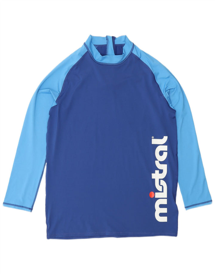 Mistral Mens Graphic Top Manga Longa XL Azul Colourblock Poliéster