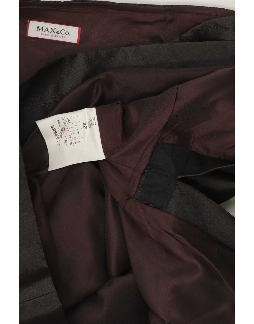 Saia Midi Feminina Max & Co. Reino Unido 10 Pequena W28 Poliéster Preto