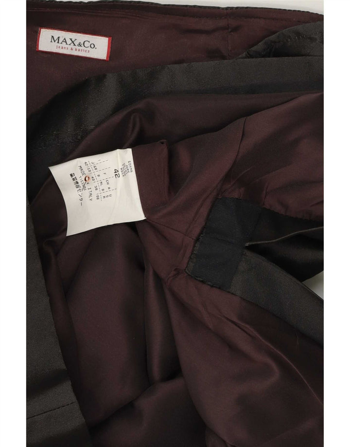 Saia Midi Feminina Max & Co. Reino Unido 10 Pequena W28 Poliéster Preto
