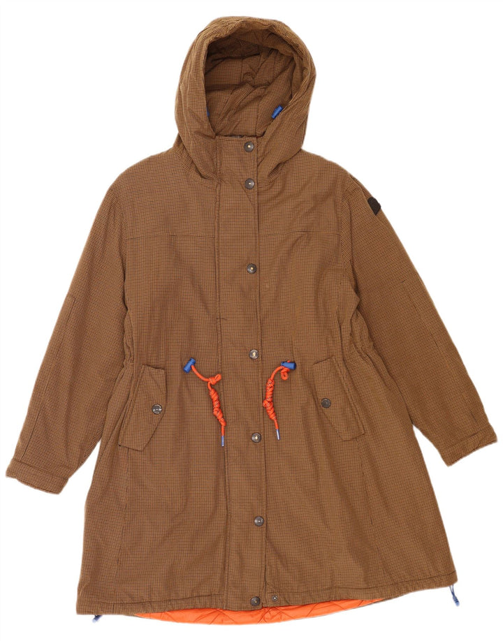 Jaqueta parka feminina com capuz Invicta UK 6 XS marrom houndstooth poliamida