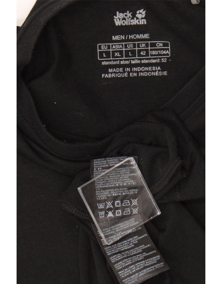 Camiseta masculina Jack Wolfskin grande algodão preto