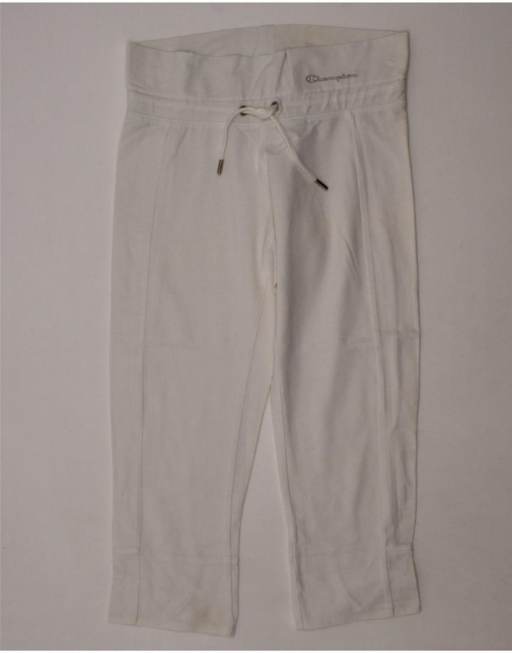 CHAMPION Womens Capri Tracksuit Trousers UK 4 XS  White Cotton Vintage Champion and Second-Hand Champion from Messina Hembry 