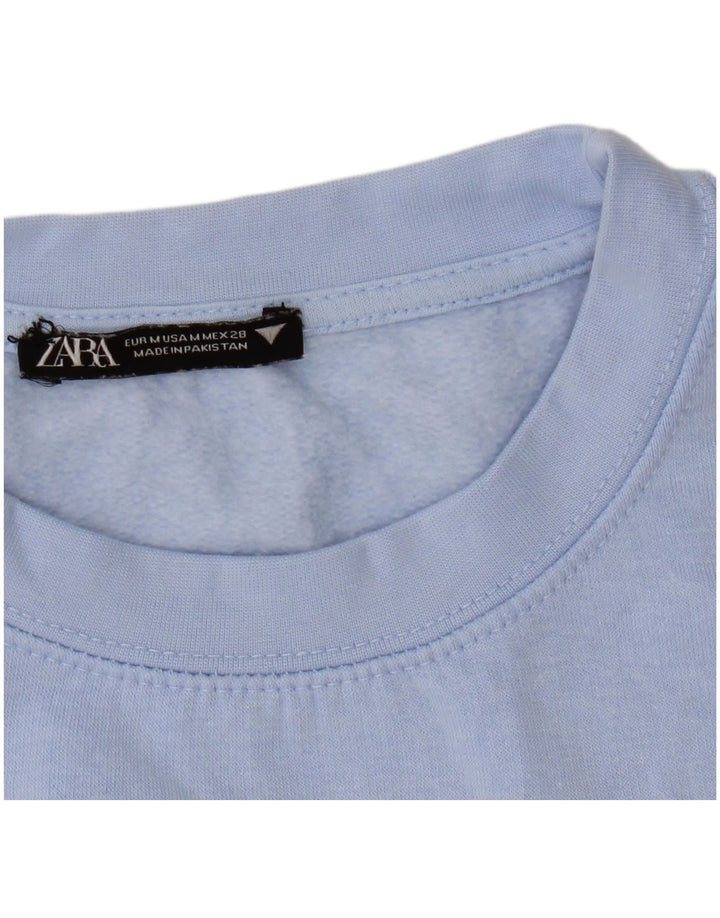 Zara moletom feminino jumper UK 14 azul médio