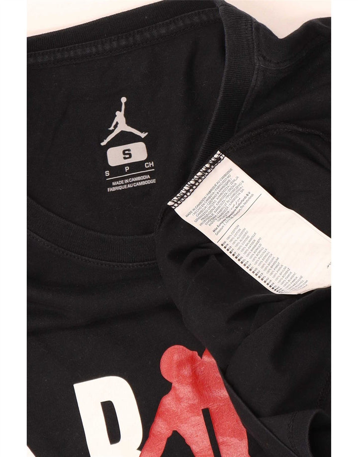 Jordan Camiseta masculina gráfica top pequeno algodão preto