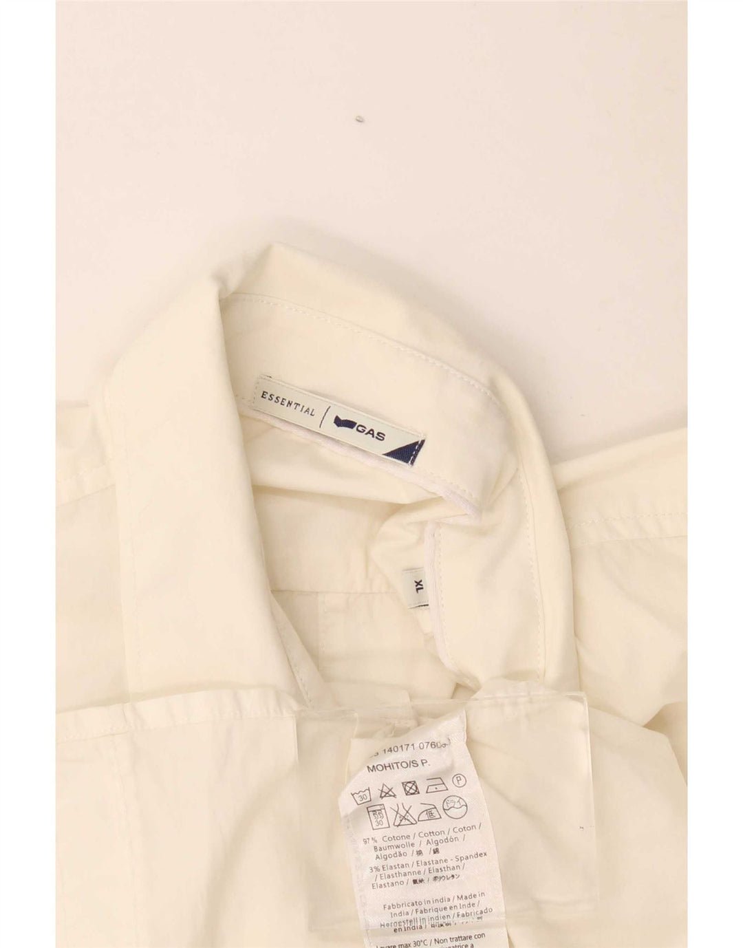 Camisa masculina de manga curta Gas XL algodão branco