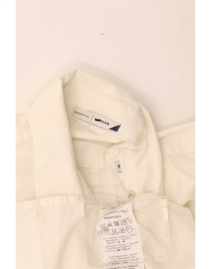 Camisa masculina de manga curta Gas XL algodão branco