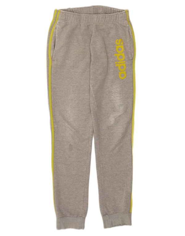 Adidas Mens Graphic Treino Calças Joggers Pequeno Algodão Cinza