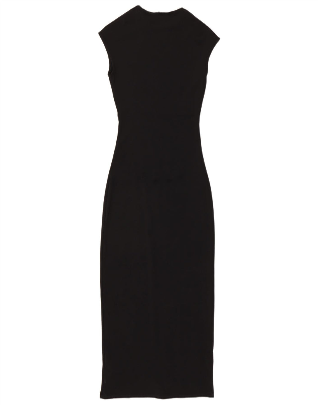 Vestido maxi feminino sem mangas ZARA Reino Unido 10 pequeno preto poliamida