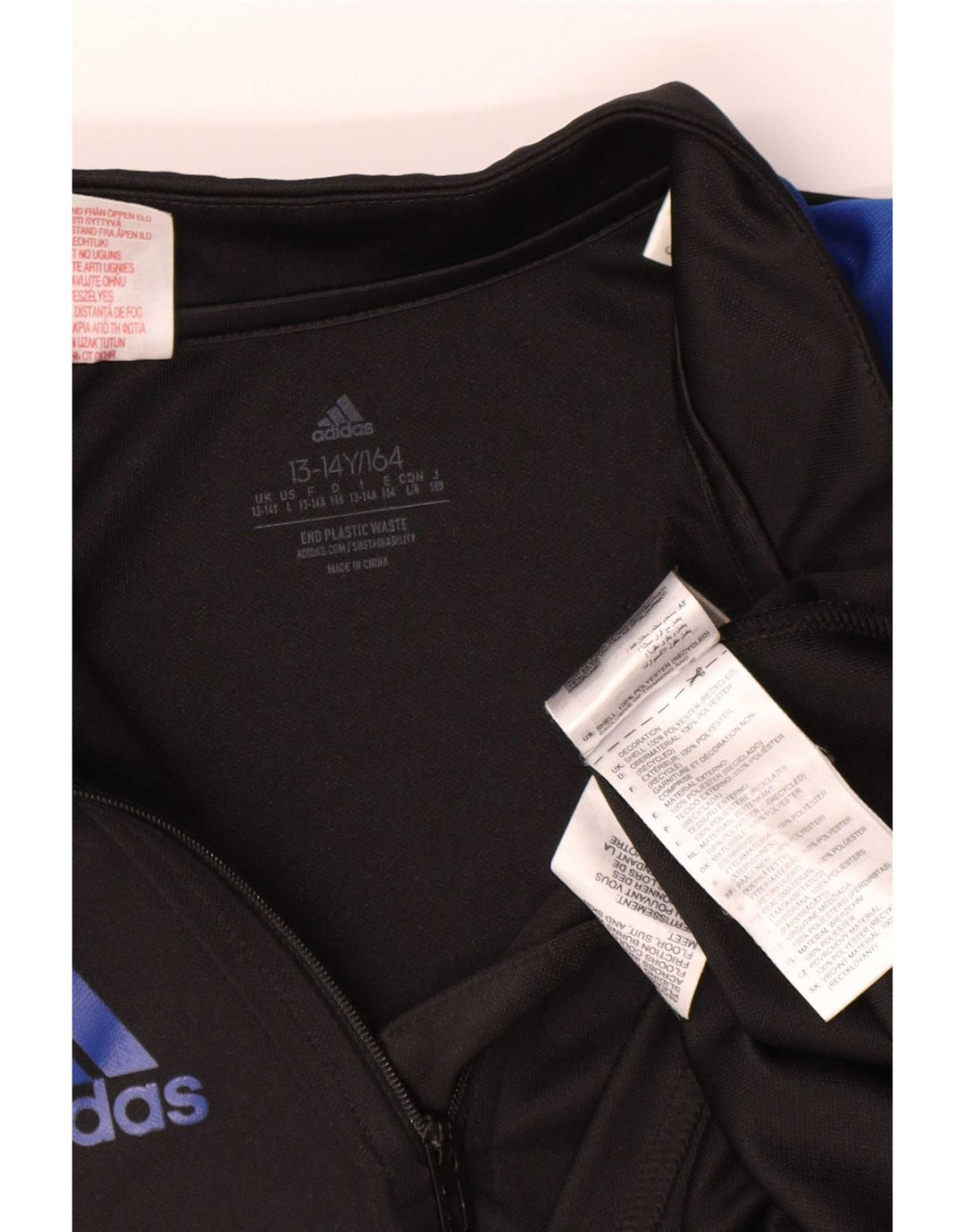 Top de treino Adidas Boys Aeroready pulôver 13-14 anos preto colorblock