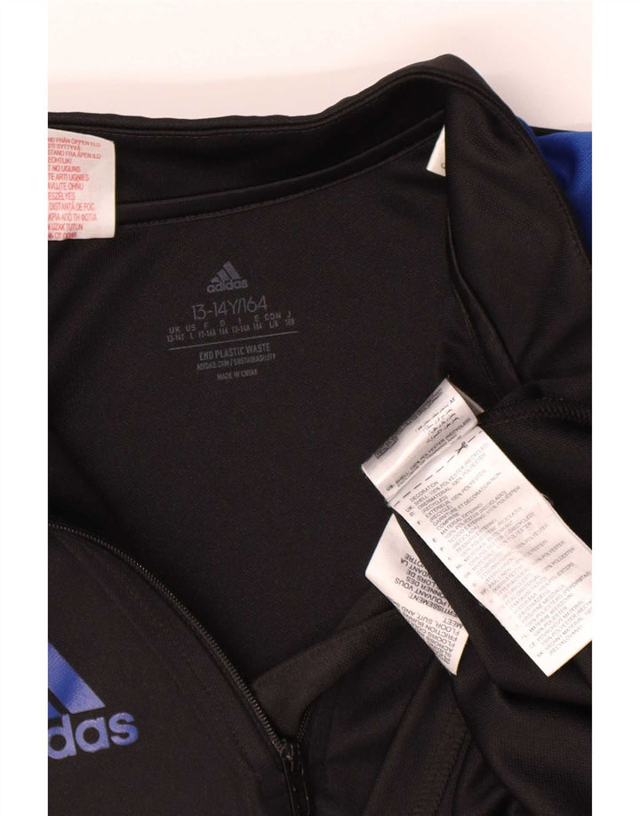 Top de treino Adidas Boys Aeroready pulôver 13-14 anos preto colorblock