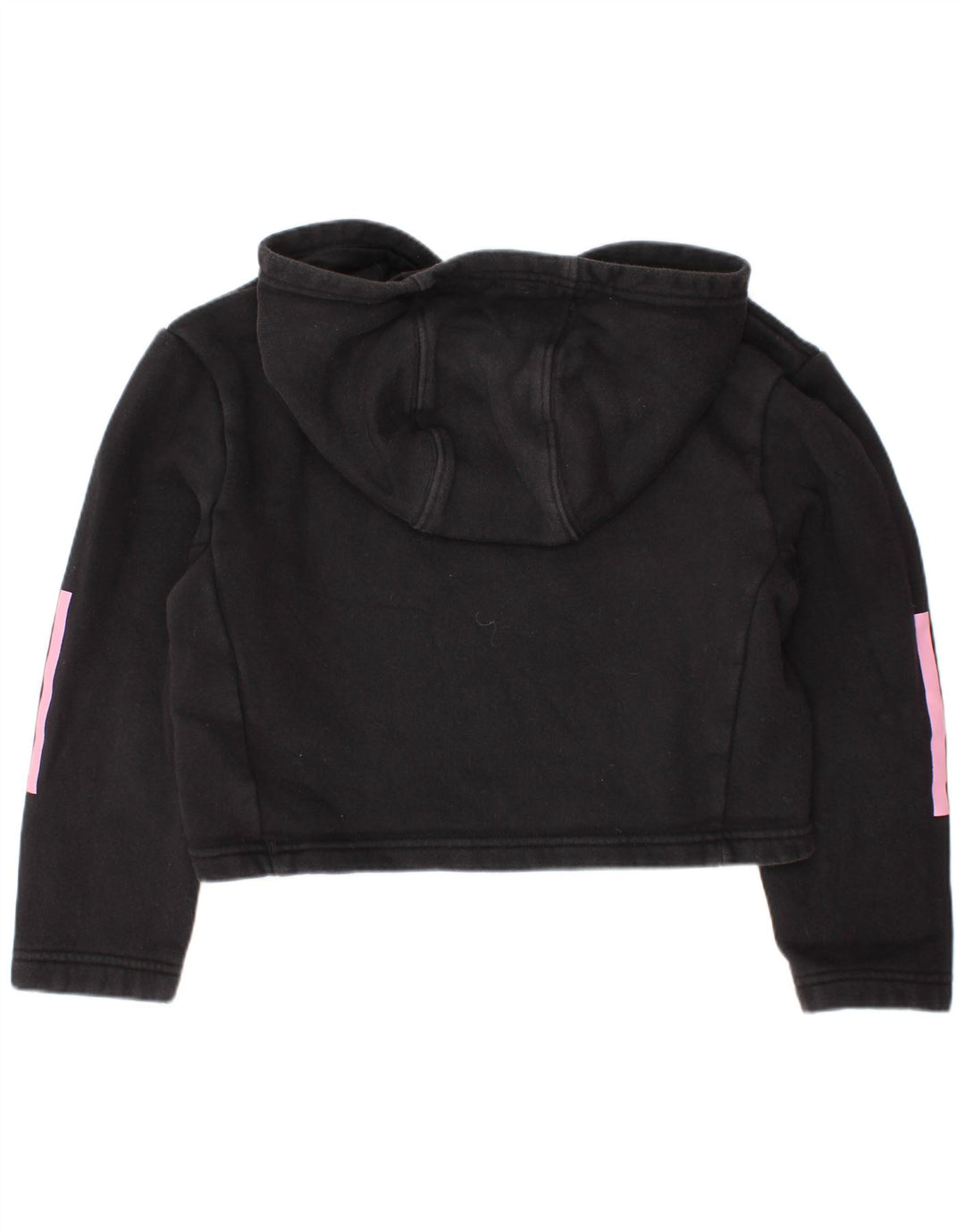 ADIDAS Meninas Crop Hoodie Jumper 7-8 Anos Preto Algodão