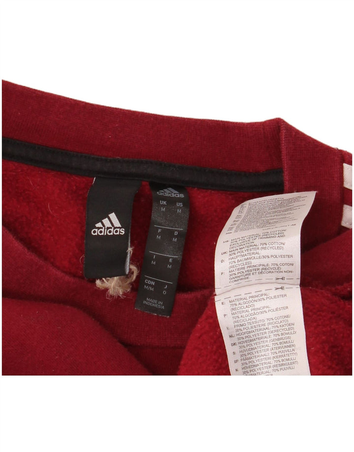 ADIDAS Mens Moletom Jumper Médio Algodão Borgonha