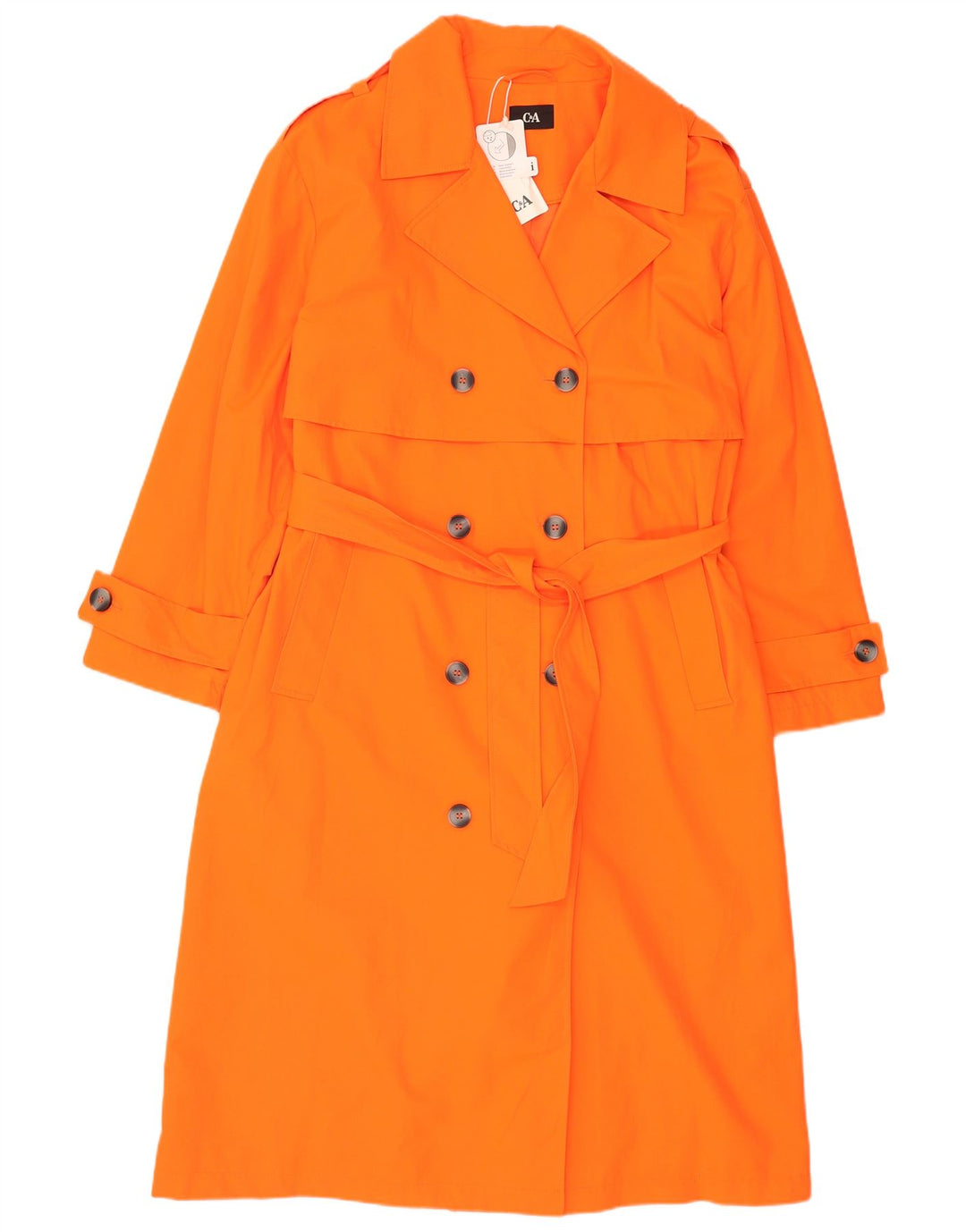 C&A Trench Coat feminino oversized EU 44 XL laranja algodão