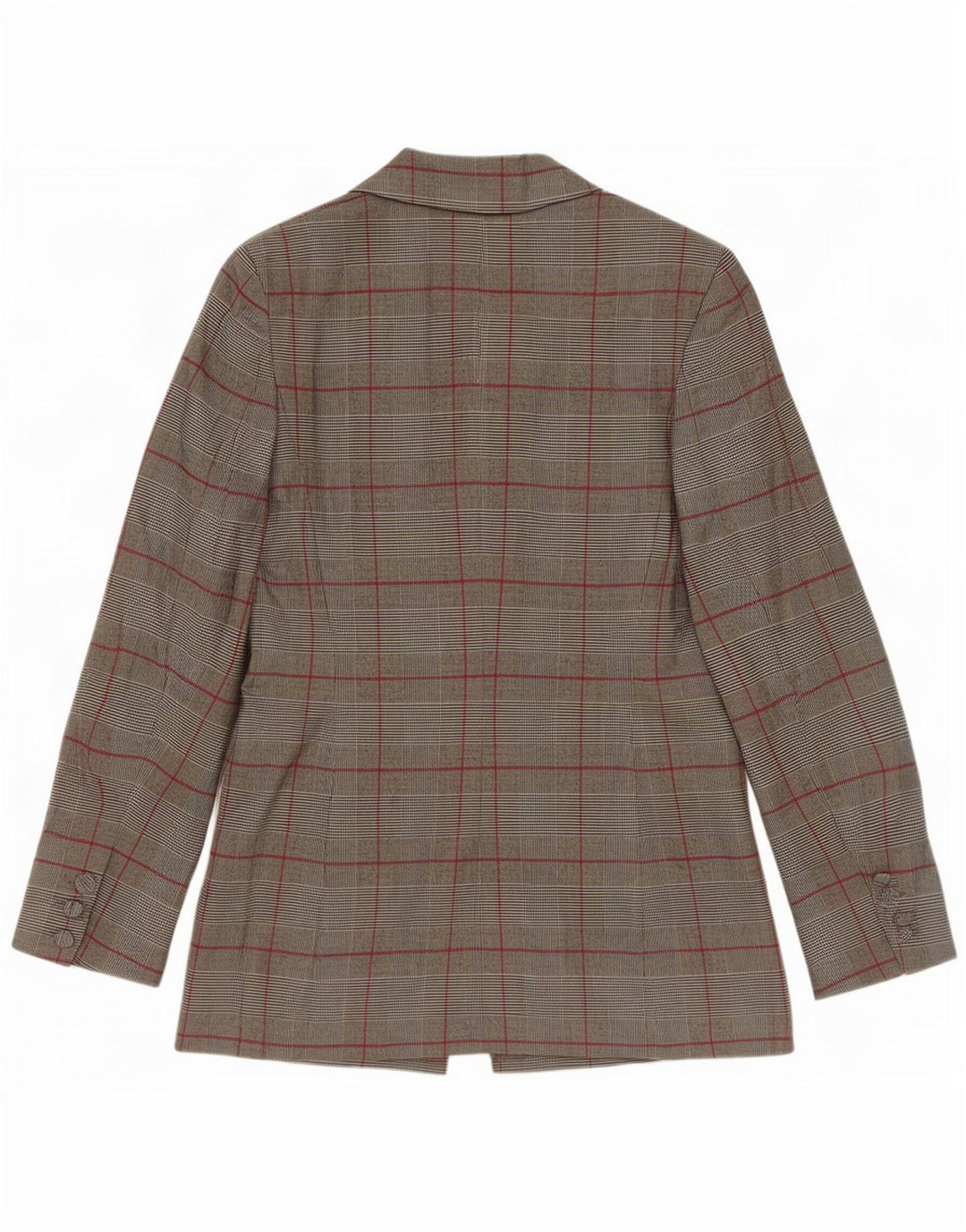 Jaqueta blazer feminina Zara com 1 botão Reino Unido 12 poliéster xadrez cinza médio