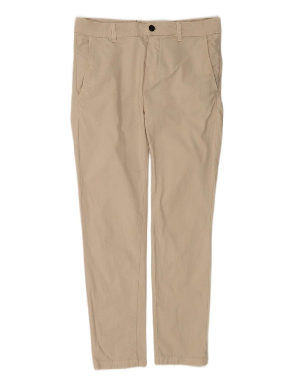 Zara Mens Slim Chino Calças EU 40 Médio W31 L30 Algodão Bege
