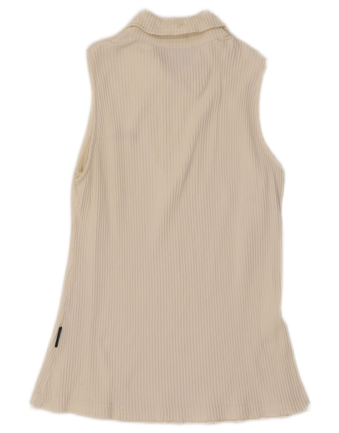 Camisa polo feminina sem mangas Ellesse Reino Unido 16 grande poliamida branca