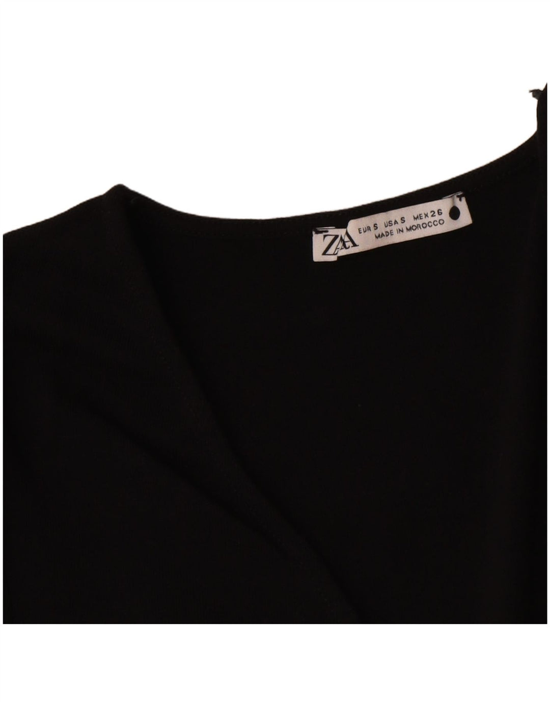 Zara Suéter feminino cropped com decote em V Reino Unido 8 pequeno preto