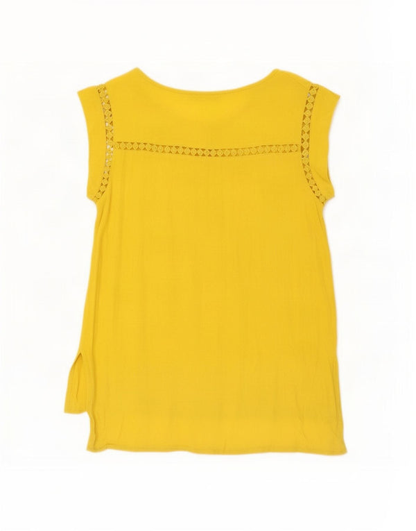 Túnica feminina Oasis UK 10 pequena viscose amarela