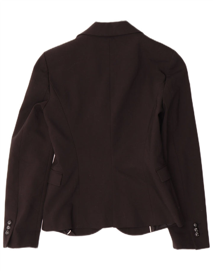 Jaqueta blazer feminina Zara com 1 botão Reino Unido 10 pequeno poliéster preto